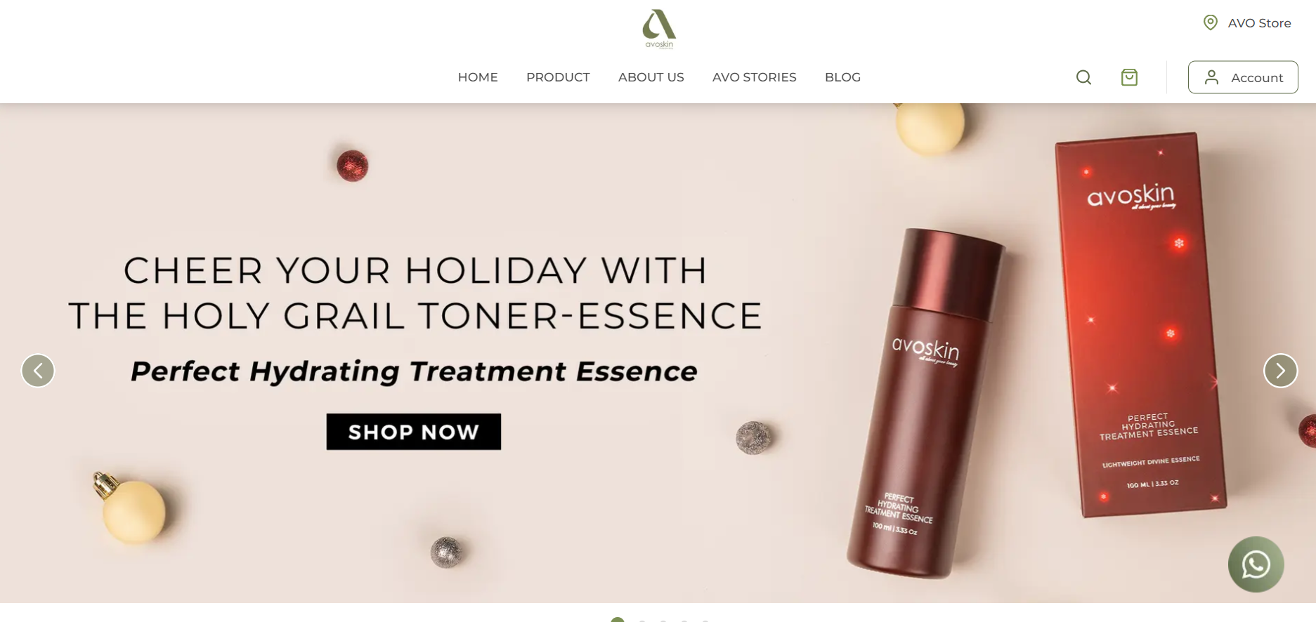 landing page avoskin